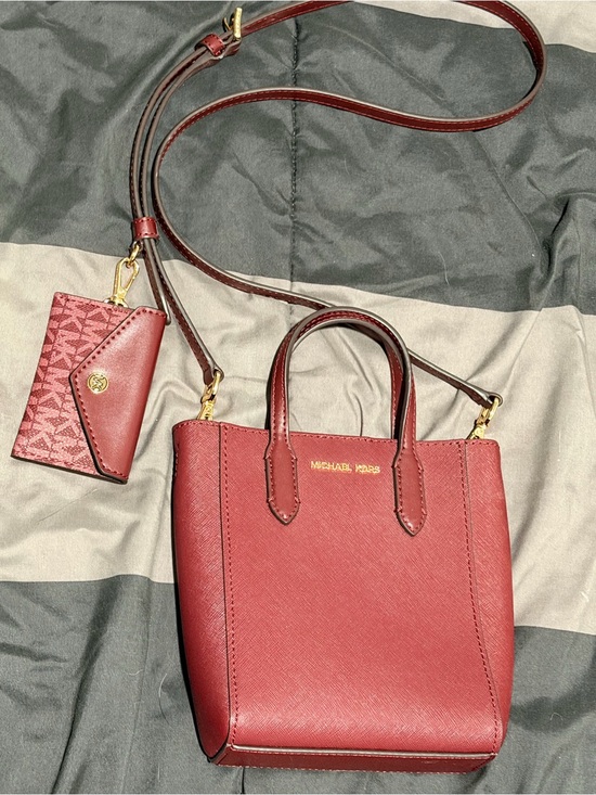 Michael Kors Handbags - Michael Kors Red Saffiano Leather Crossbody Tote with Card Pouch